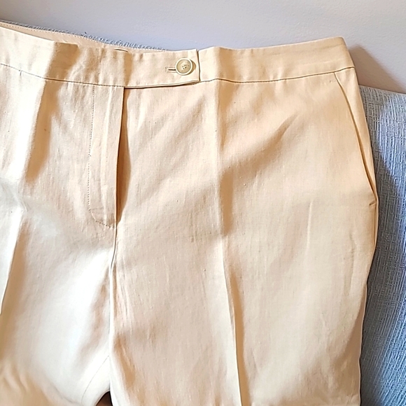 Talbots Cream Linen Suit, Lined Pantsuit, Jacket (14), Pants (16) - Picture 6 of 8